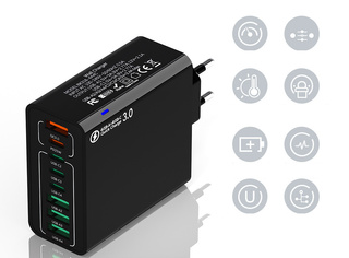 ŁADOWARKA SIECIOWA USB-C SZYBKA DO TELEFONU KOSTKA QUICK CHARGE 3.0 168W