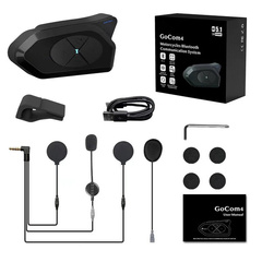 INTERKOM MOTOCYKLOWY BLUETOOTH PRO 5.1 KASK KONFERENCJA BT USB-C 2024 RADIO NOECI GOCOM4