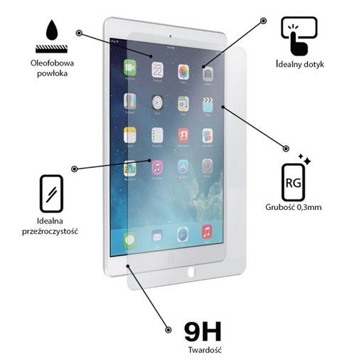 SZKŁO HARTOWANE Apple iPad 5 6 SUPER TWARDE 9H 3mm